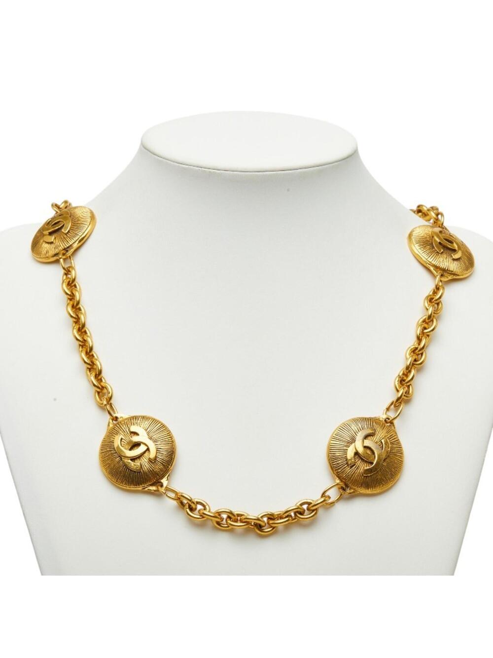 Chanel Cc Logo Chain Pendant Necklace #347173C13B